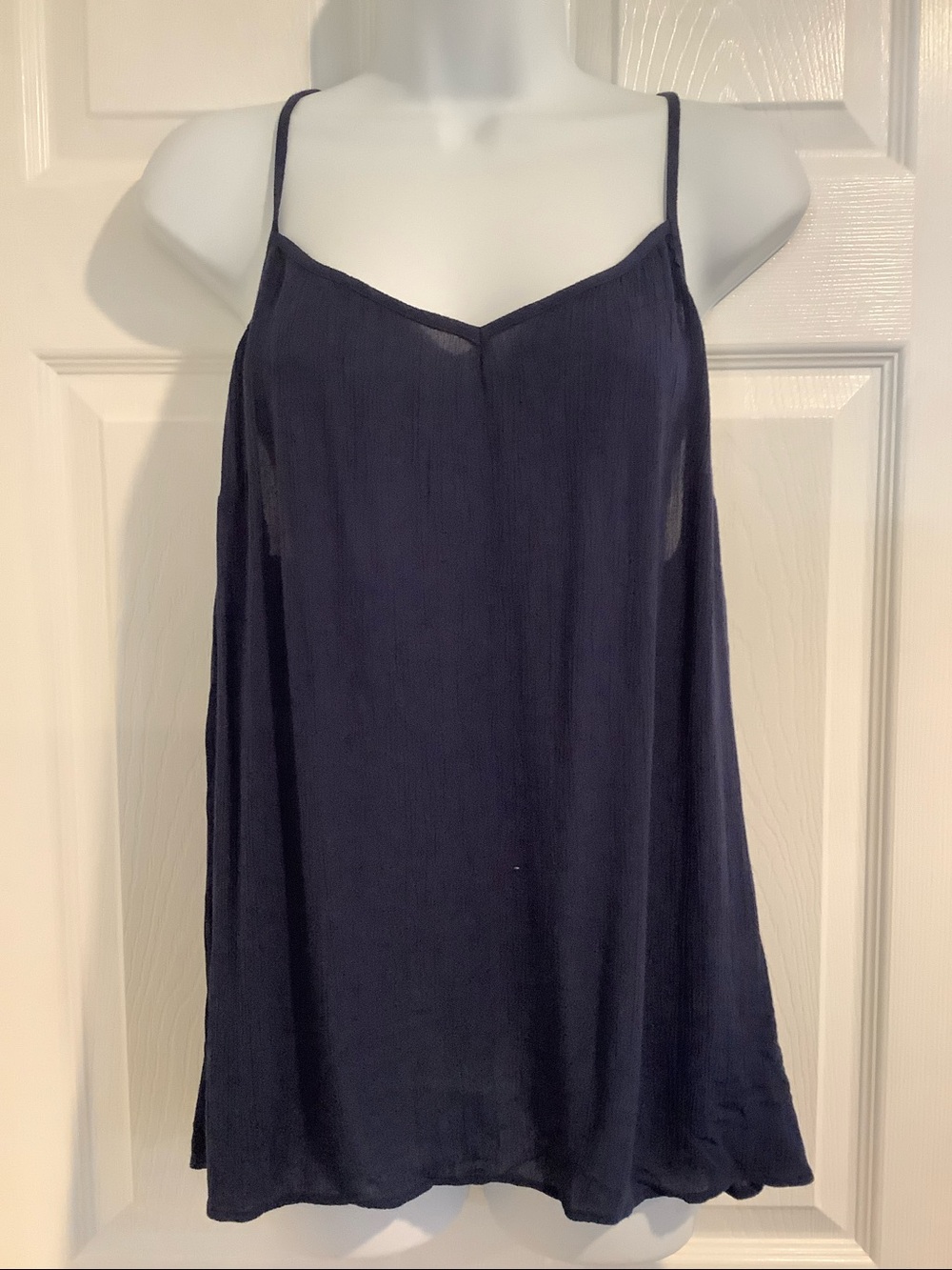 LILLY PULITZER Navy Blue Lightweight Semi Sheer Nautical Beach Summer Tank Top M